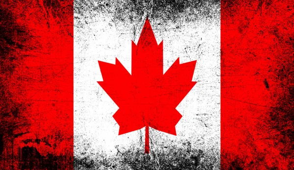 Vlag van Canada. Patriottische oude grunge vintage achtergrond. — Stockfoto