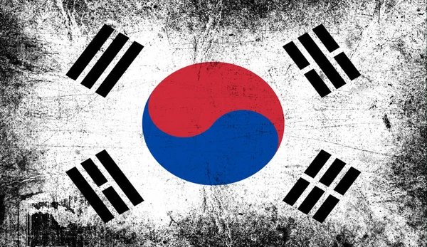 Flag of South Korea. Patriotic old grunge vintage texture background. — Stock Photo, Image