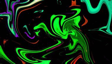 Eğri şekillerden oluşan renkli dijital arka yaratıcı plan. Resimde doku