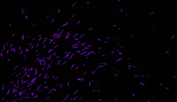 Фиолетовые частицы воздействуют на обломки пыли, выделенные на черном фоне для баннера, флаера, обложки и плаката . — стоковое фото