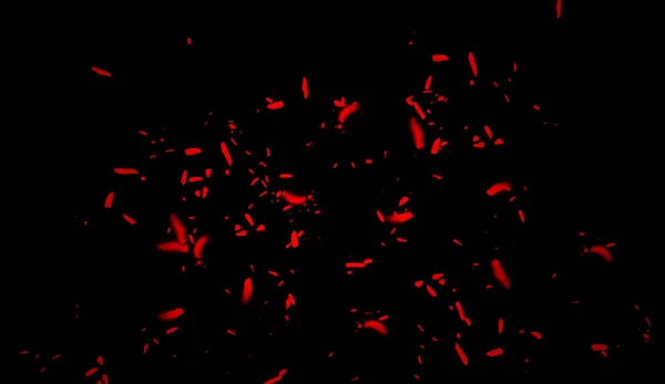 Rode deeltjes sparkle spray puin. Overlays textuur. Ontwerpelement. — Stockfoto