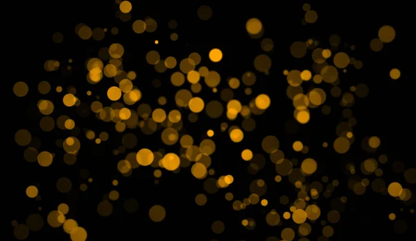 Zlatá abstraktní bokeh pozadí. Prachové částice s reálným objektivem odlesku hvězd. třpyt světla. Abstraktní světla rozostření. Veselé Vánoce a nový rok hody. — Stock fotografie