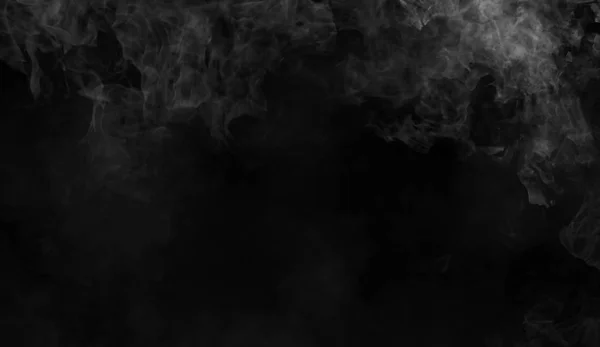 A füst a padlón. Elszigetelt fekete háttér. Párás köd hatása textúra szöveg vagy terület — Stock Fotó