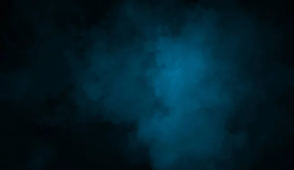 Astratto vapore fumo blu si muove sfondo nero. Il concetto di aromaterapia — Foto Stock