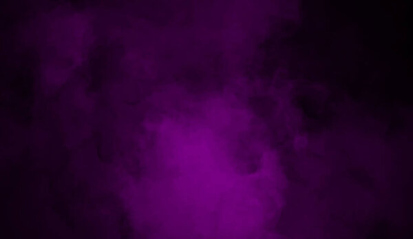 Abstract purple smoke mist fog on a black background. Texture. Design element.
