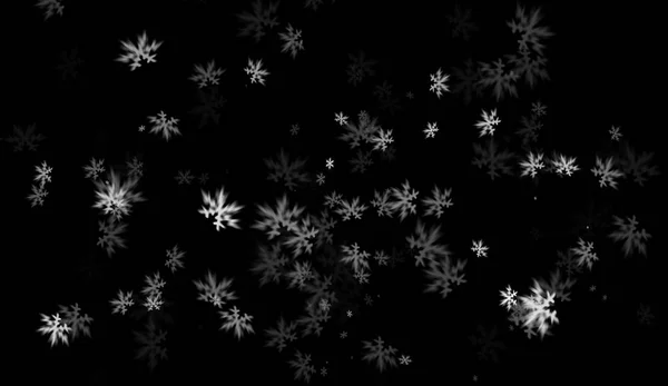 First falling snow texture on black background. — Stock Photo, Image