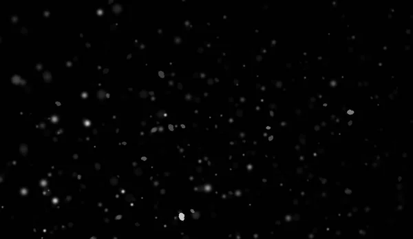 Gefrierbewegung des herabfallenden weißen Schnees, isoliert auf schwarzem Hintergrund. Design-Texturelement. — Stockfoto