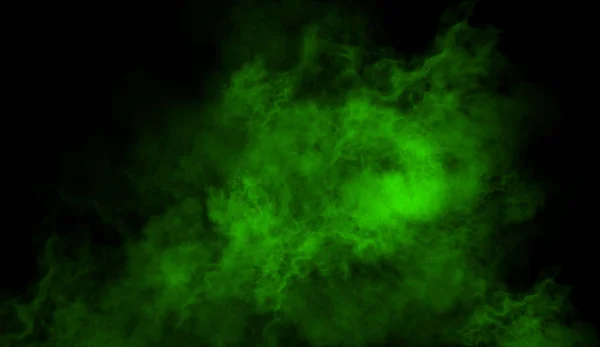 Green fog and mist effect on isolated background for text or space — Stock Photo, Image