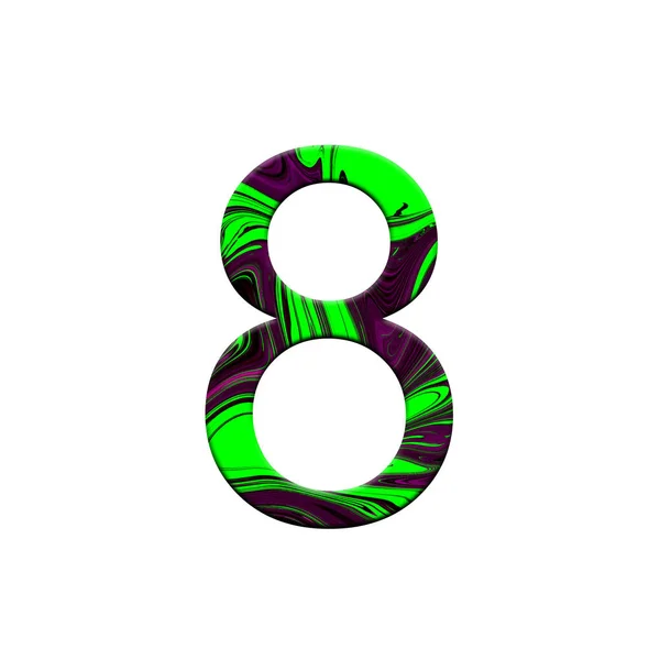 Resimde boyalı yeşil, cyberpunk renk, öğeleri tasarım, sayı 8 — Stok fotoğraf