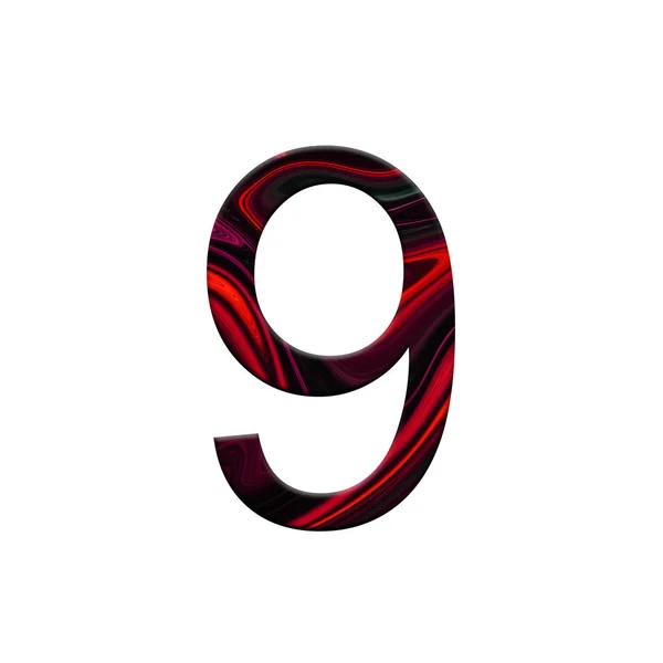 Bilden som målas röd, cyberpunk färg, element design, nummer 9 — Stockfoto
