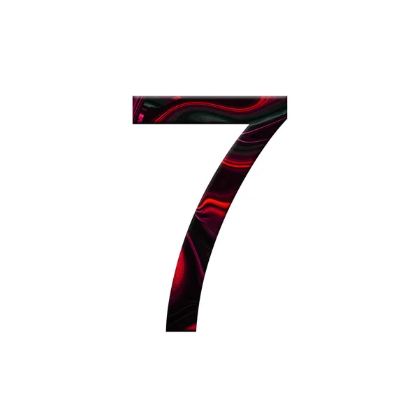 Bilden som målas röd, cyberpunk färg, element design, nummer 7 — Stockfoto