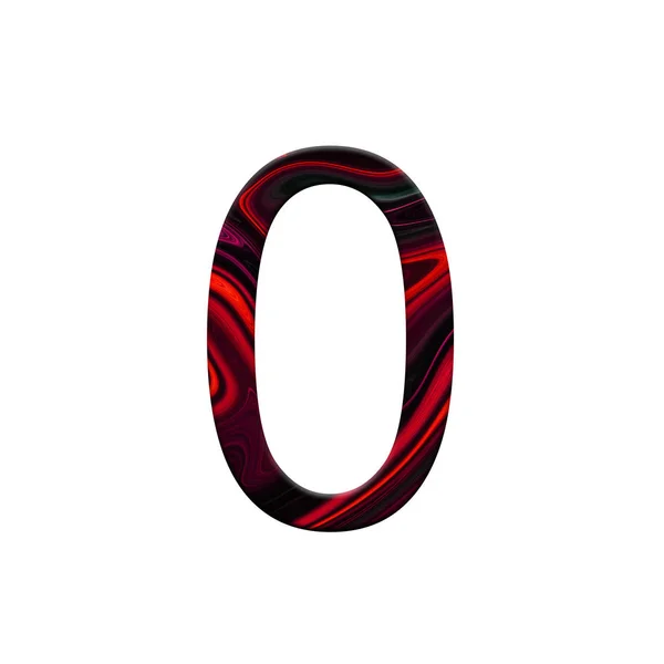 Bilden som målas röd, cyberpunk färg, element design, siffran 0 — Stockfoto