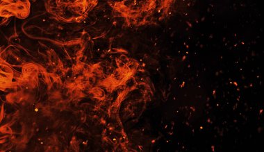 Mükemmel vintage doku yangın parçacıklar ışıltı köz üzerinde arka plan ile. Afiş, el ilanı, kart için doku