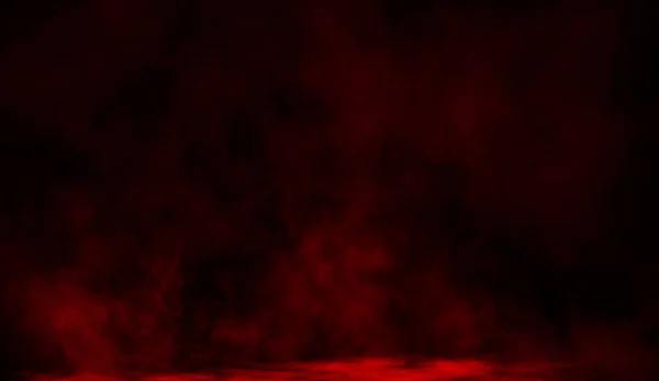 Vörös füst színpad-stúdió. Absztrakt köd textúra. — Stock Fotó