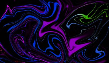 Kavisli şekillerden yapılmış renkli dijital soyut yaratıcı arka plan. Flyer, kart ve poster için çizim dokusu.