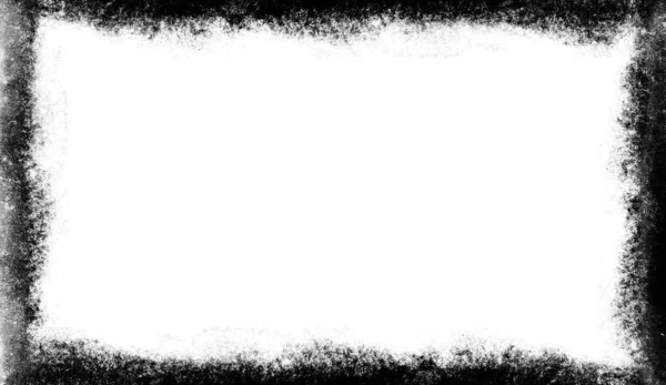 孤立した白の背景にヴィンテージスクラッチグランジボーダーオーバーレイ — ストック写真