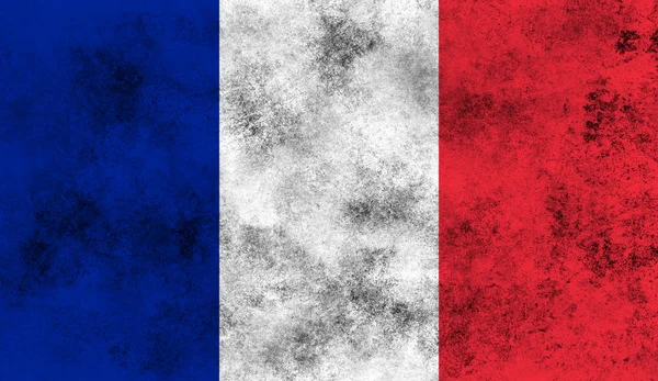 Frankreich-Flagge. Patriotischer alter Grunge-Vintage überlagert Textur-Hintergrund. — Stockfoto