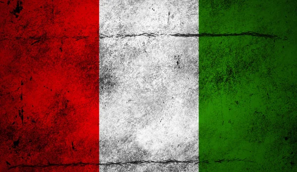Σημαία της Ιταλίας. Πατριωτική παλιά γκραντζ vintage φόντο. — Φωτογραφία Αρχείου