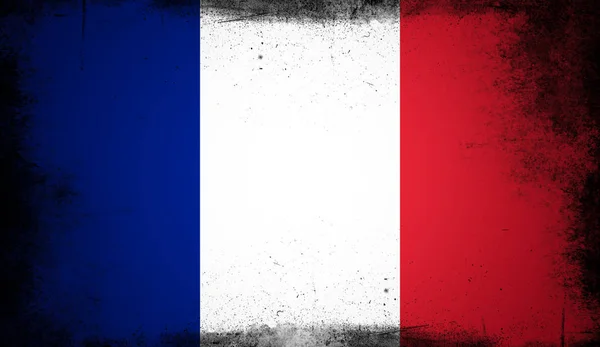 Flaga Francji. Patriotyczne stary nakładki vintage grunge tekstury tło. — Zdjęcie stockowe