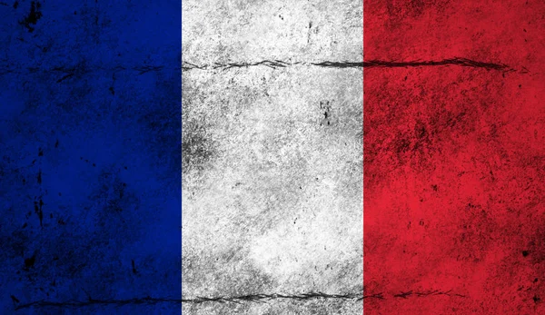 Frankreich-Flagge. Patriotischer alter Grunge-Vintage überlagert Textur-Hintergrund. — Stockfoto