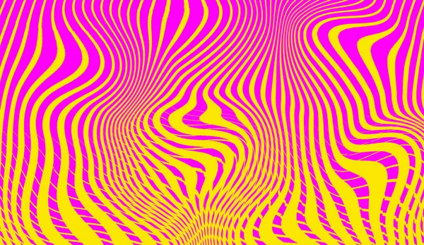 催眠ハーフトーングラデーションイエローとピンクのサイケデリックアート.グラフィックシントウェーブテクスチャの背景. — ストック写真