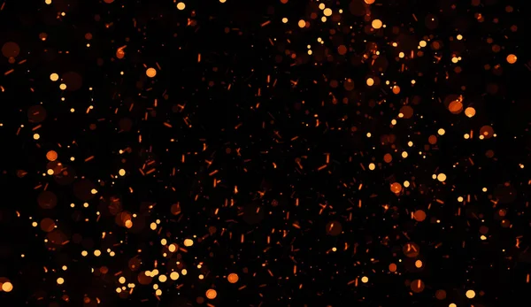 Ouro abstrato fundo bokeh. partículas de poeira reais com estrelas de brilho de lente reais. Luzes brilhantes. Abstrato desfocado. Feliz Natal e Festa de Ano Novo — Fotografia de Stock