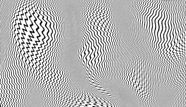 Black and White texture. Гипноз наполовину психоделическое искусство. Графический трехволновый синтволновый фон . — стоковое фото