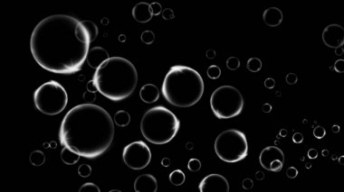 İzole siyah arka plan üzerinde temiz su kabarcıkları. Doku.