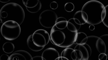 İzole siyah arka plan üzerinde temiz su kabarcıkları. Doku.