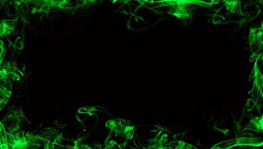 Dumandan yeşil sınır. Film için puslu etkisi , afiş, el ilanı.