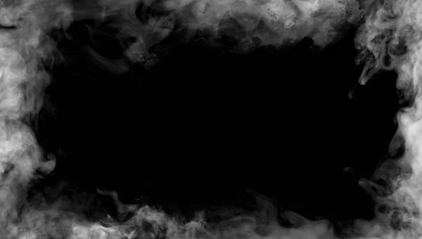 フレーム白い炎.フィルム、テキストまたはスペースのための境界煙テクスチャ効果 — ストック写真