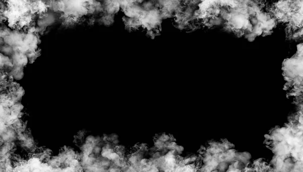 Ram vit flamma. Gräns rök textur effekt för film, text eller mellanslag — Stockfoto