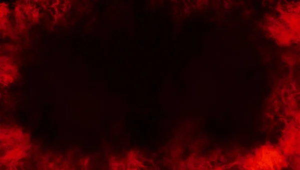Cadre rouge fumée effet texture brumeuse pour film, texte ou espace. Texture des frontières . — Photo