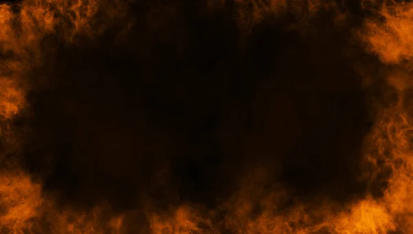 Frame of real fire flames burn motion smoke . Border texture overlays. — Stock Photo, Image