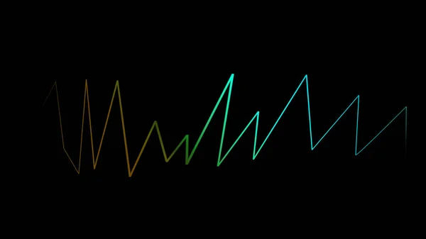 カラフルな音波線。音楽、音や技術のための黒の背景に隔離 — ストック写真