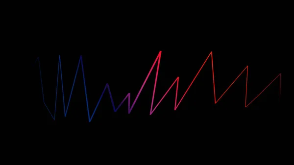 Kolorowe mówienie linii fali dźwiękowej. Izolowane na czarnym tle muzyki, dźwięku lub technologii — Zdjęcie stockowe