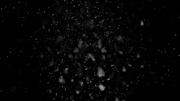 Πρώτη πτώση του χιονιού bokeh υφή σε μαύρο φόντο. Χειμερινή υφή. Στοιχείο σχεδίασης. — Φωτογραφία Αρχείου