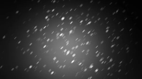 First falling snow texture on black background. with light glow effects. — Stock Photo, Image