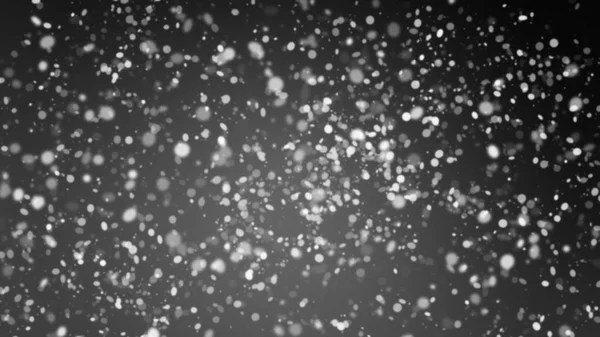 First falling snow texture on black background. with light glow effects.