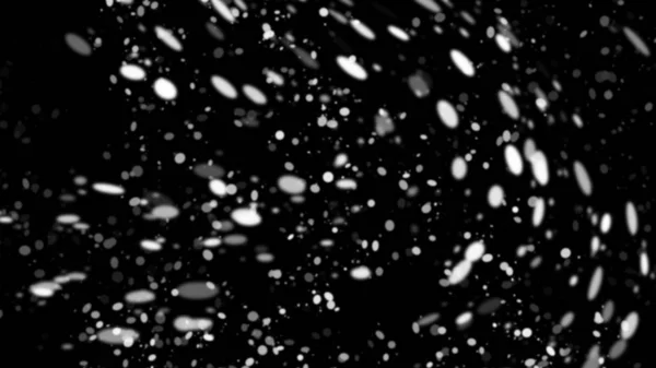 Eerste vallende sneeuw bokeh textuur op zwarte achtergrond. Winter textuur. Ontwerpelement. — Stockfoto