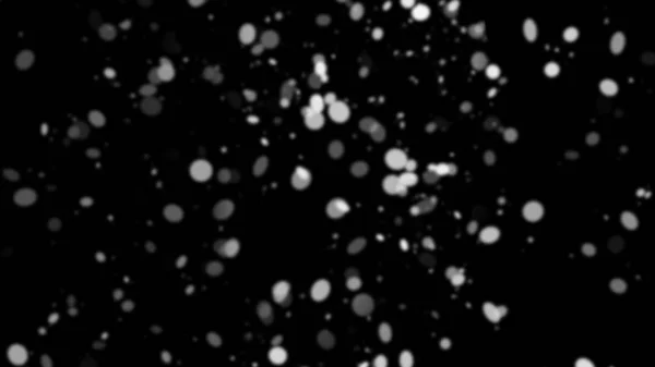 First falling snow bokeh texture on black background. Winter texture.Design element. — Stock Photo, Image