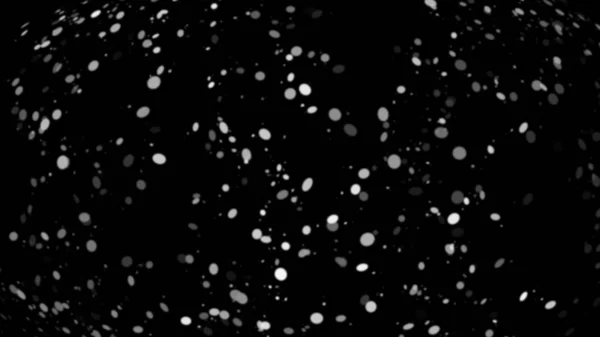 Freeze motion of white snow coming down, isolated on black background. — Stock Photo, Image