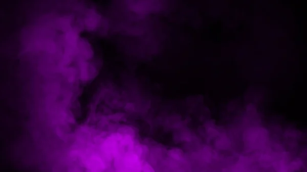 Abstraktní kouře kouřově fialová mlha na černém pozadí. Designový prvek. — Stock fotografie