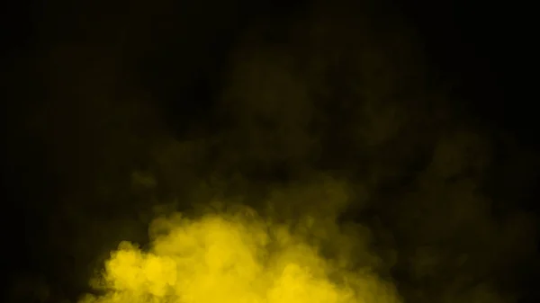 Gelber Nebel und Nebeleffekt im Hintergrund. Rauchschwaden — Stockfoto