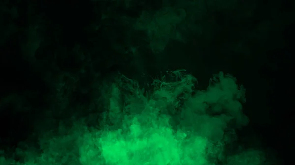 Zelená mlha nebo kouř izolovaný zvláštní účinek na podlahu. Bílá oblastlost, pozadí mlhy — Stock fotografie