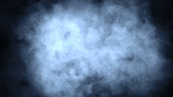 El vapor de humo azul abstracto se mueve sobre un fondo negro. El concepto de aromaterapia. . — Foto de Stock