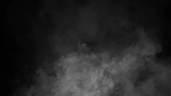 Smoke on the floor . Isolated black background . Misty fog effect texture overlays. — Stock Photo, Image