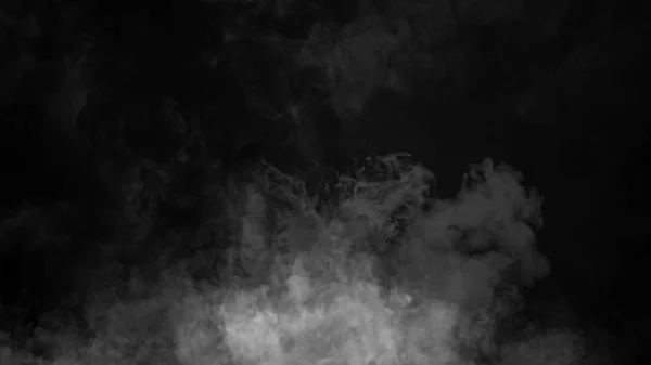 地板上冒烟。孤立的黑色背景。雾雾效果纹理叠加. — 图库照片
