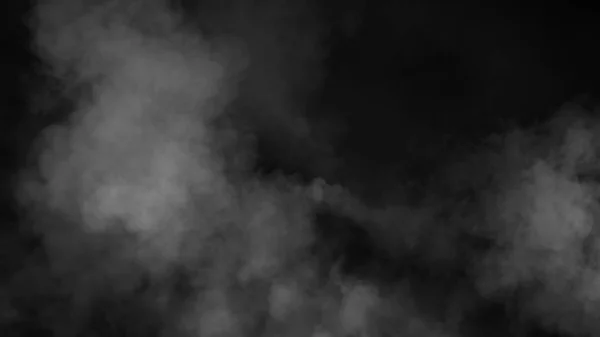 Füst a padlón. Izolált fekete háttér. Ködös köd hatása textúra matricák. — Stock Fotó