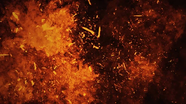 孤立した背景に火の粒子が燃えるヴィンテージ抽象的な炎。デザイン要素. — ストック写真